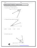 Adding Angles of Measure Worksheets