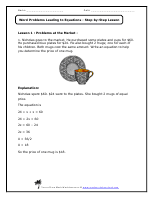 Worksheet Math Worksheets Land word problems leading to equation writing worksheets fine china lesson preview