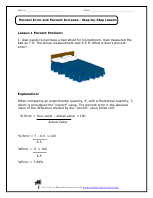 Percent Error and Percent Increase Worksheets