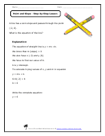 Point and Slope Worksheets