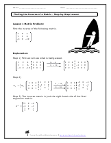 Printables Matrix Worksheets finding the inverse of a matrix worksheets wind surfing lesson sample preview