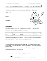 Explicit Expressions and Recursive Processes Worksheets