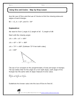 Using Sine and Cosine Worksheets