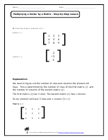 Multiplying a Vector by a Matrix Worksheets