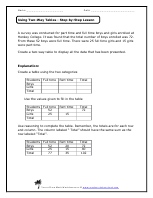 Using TwoWay Tables Worksheets