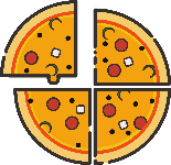 Pizza In 4 Parts