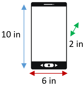 dimensions of mobile phone