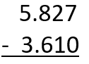 Decimal Subtraction- Empty Space Zeroes