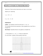 Equation of a Straight Line Worksheets