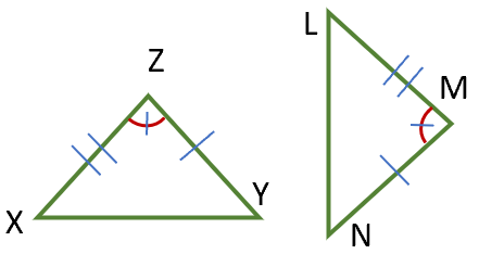 Triangles XYZ and LMN