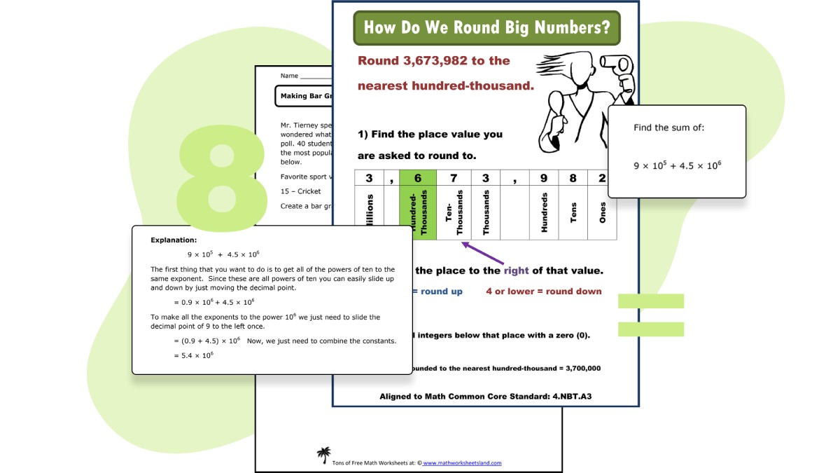 math worksheet land