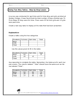 Two Way Frequency Table Worksheet  Cabinets Matttroy