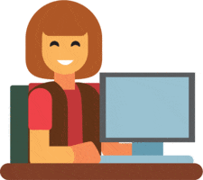 Female at Computer Desk