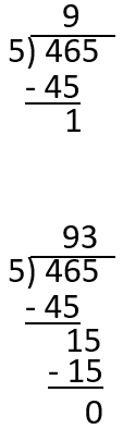 465 ÷ 5