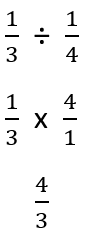 1/3 divided by 1/4