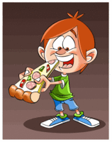 Eating Pizza Slice