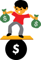 Kid Balancing Money