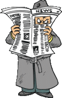 Detective Looking Through Newspaper