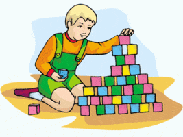 Boy Playing with Blocks